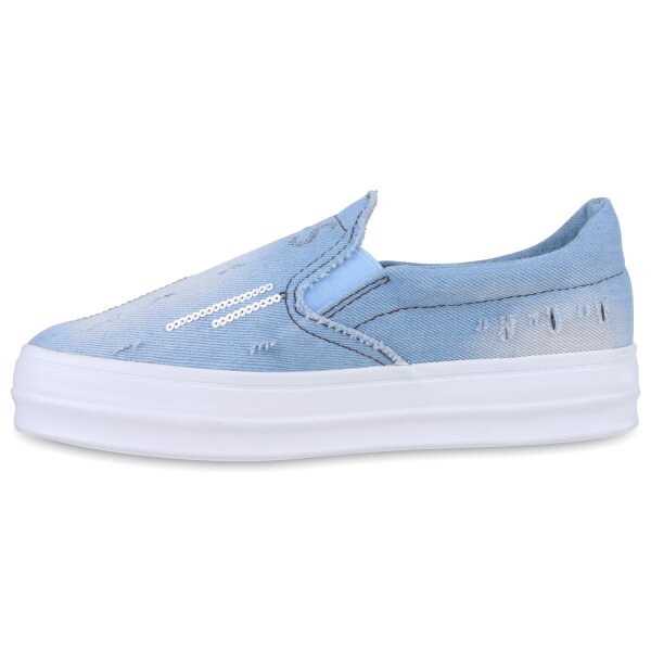 Stiefelparadies Damen Slip Ons in Schwarz