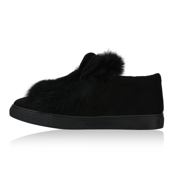 Stiefelparadies Damen Slip Ons in Schwarz