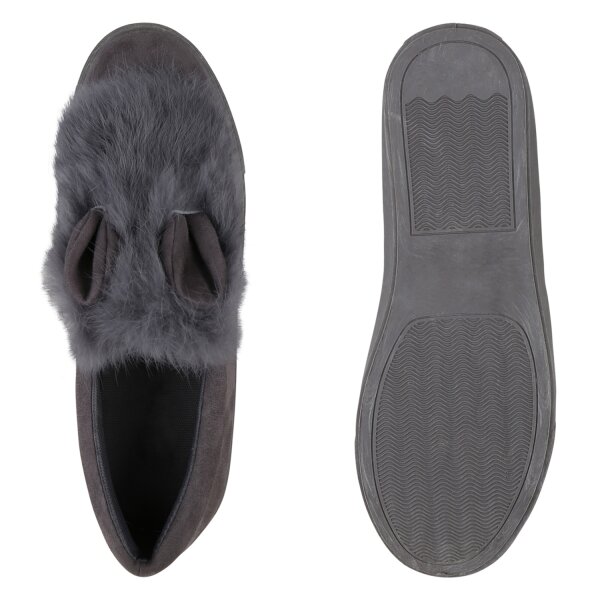 Stiefelparadies Damen Slip Ons In Schwarz