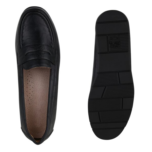 Stiefelparadies Damen Slip Ons In Schwarz