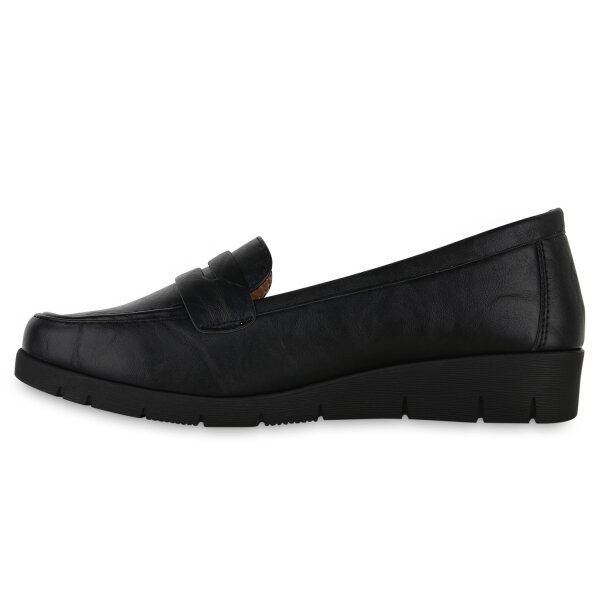 Stiefelparadies Damen Slip Ons in Schwarz