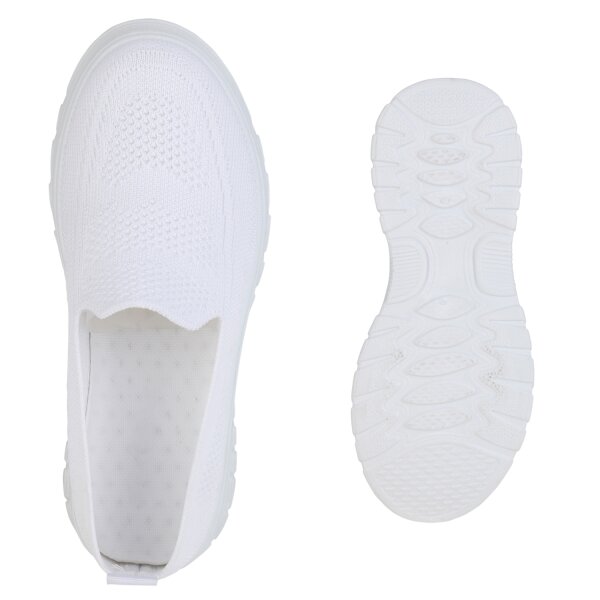 Stiefelparadies Damen Slip Ons In Weiss