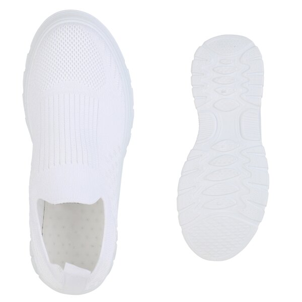 Stiefelparadies Damen Slip Ons In Weiss