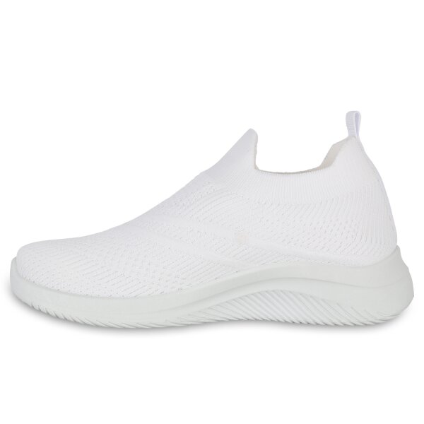 Stiefelparadies Damen Slip Ons in Weiss
