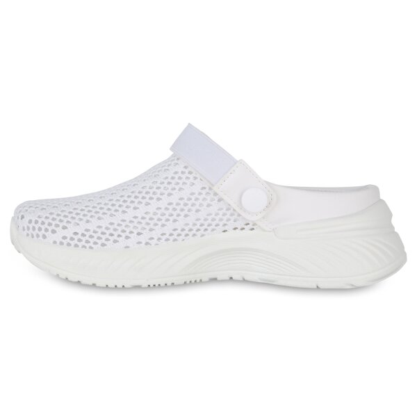 Stiefelparadies Damen Slip Ons in Weiss