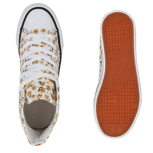 Stiefelparadies Damen Sneaker High In Gelb