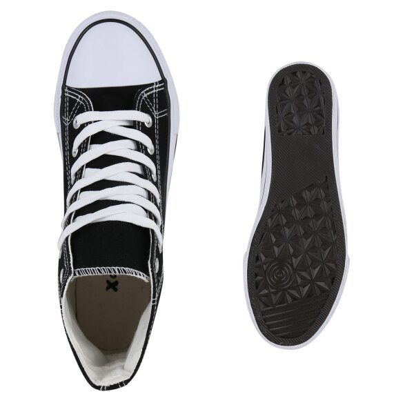Stiefelparadies Damen Sneaker High In Schwarz