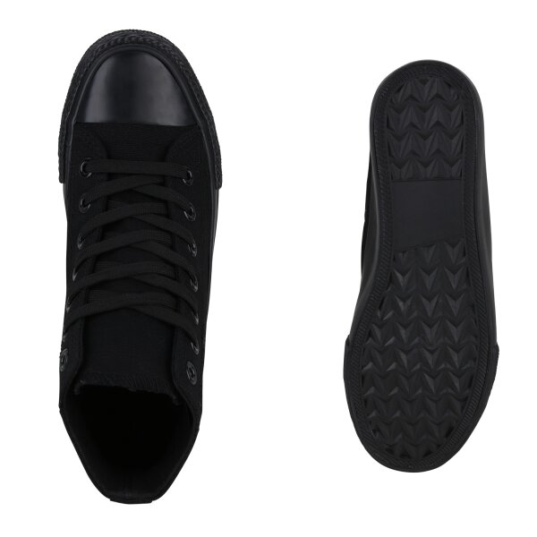Stiefelparadies Damen Sneaker High In Schwarz