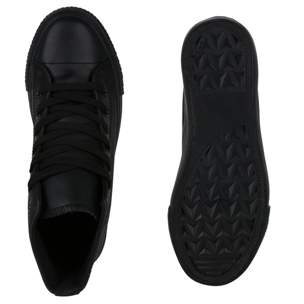 Stiefelparadies Damen Sneaker High In Schwarz