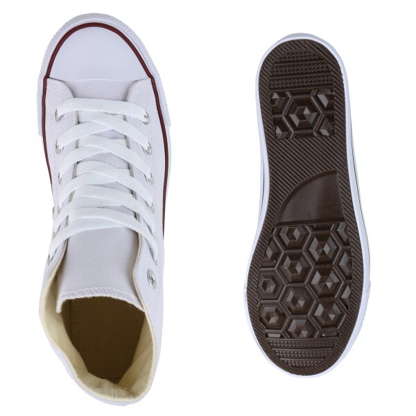 Stiefelparadies Damen Sneaker High In Weiss
