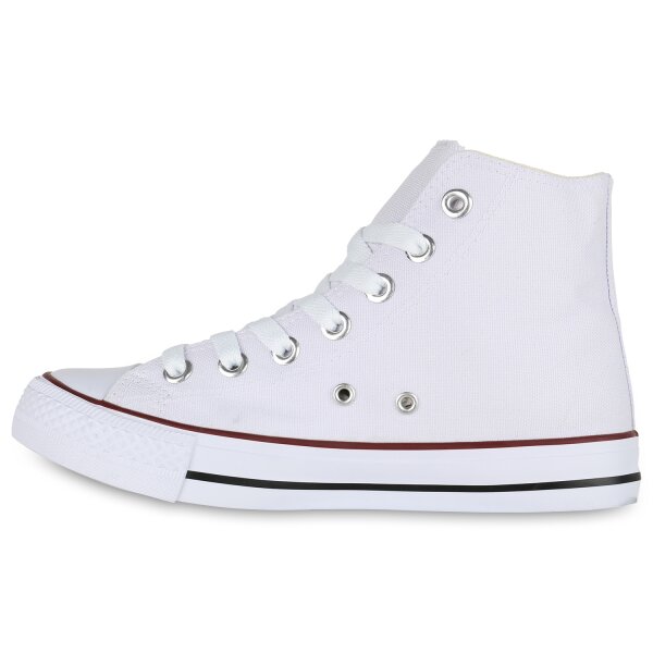 Stiefelparadies Damen Sneaker high in Weiss