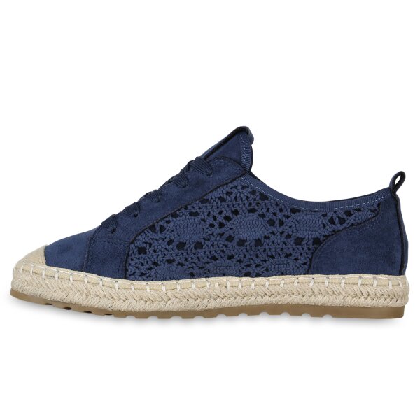 Stiefelparadies Damen Sneaker Low in Dunkelblau