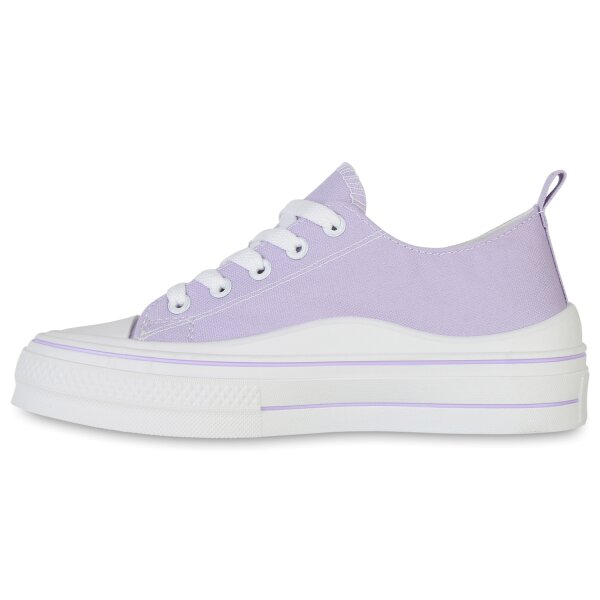 Stiefelparadies Damen Sneaker low in Helllila