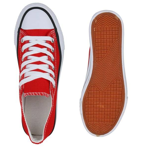 Stiefelparadies Damen Sneaker Low In Rot