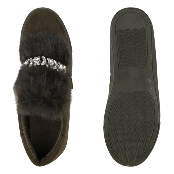 Stiefelparadies Damen Sneaker Low In Schwarz