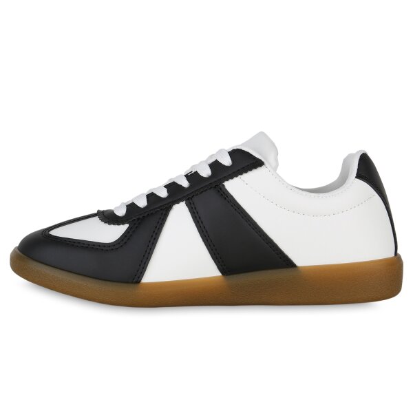 Stiefelparadies Damen Sneaker Low in Schwarz