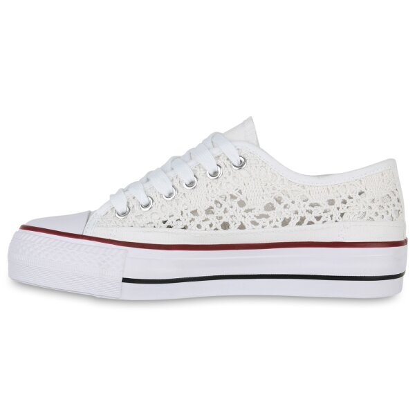 Stiefelparadies Damen Sneaker low in Weiss