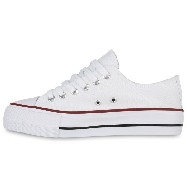 Stiefelparadies Damen Sneaker low in Weiss