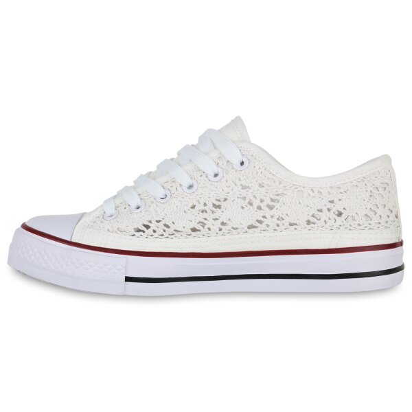 Stiefelparadies Damen Sneaker low in Weiss