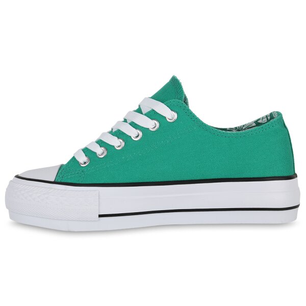 Stiefelparadies Damen Sneaker low in Weiss