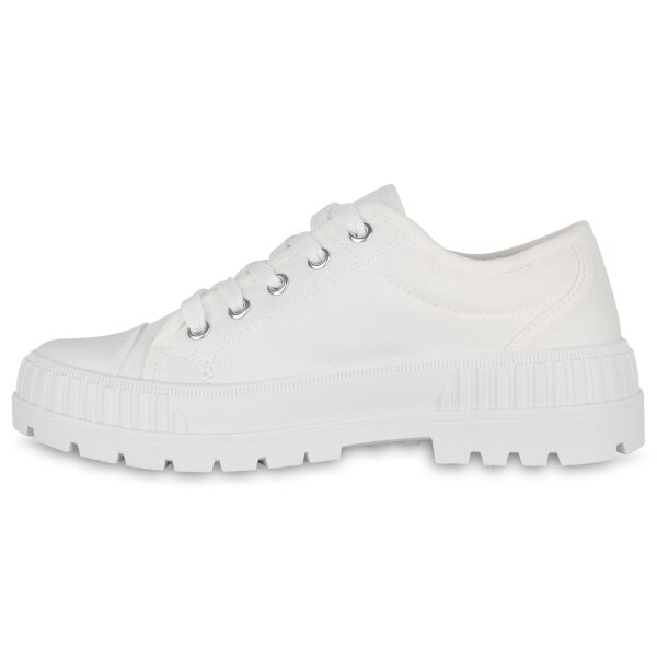 Stiefelparadies Damen Sneaker low in Weiss