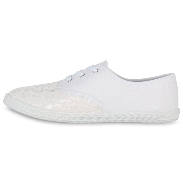 Stiefelparadies Damen Sneaker low in Weiss