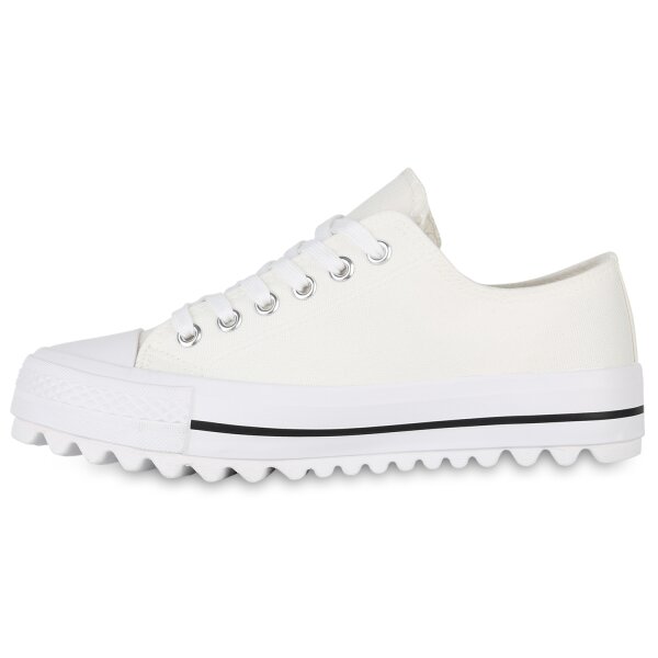 Stiefelparadies Damen Sneaker low in Weiss