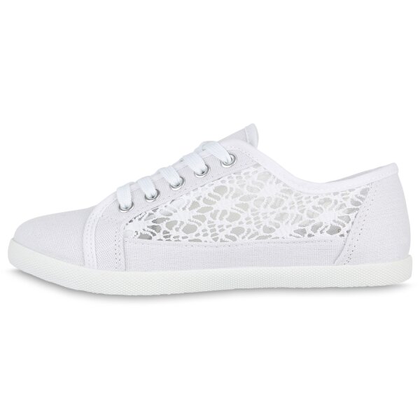 Stiefelparadies Damen Sneaker low in Weiss