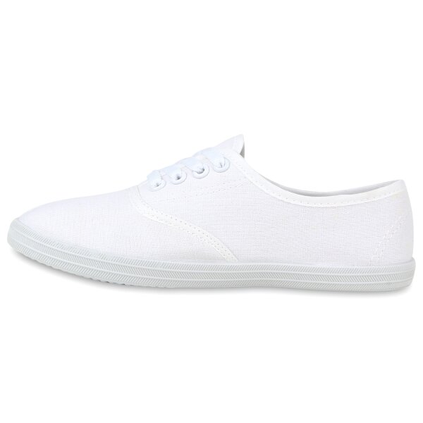 Stiefelparadies Damen Sneaker low in Weiss