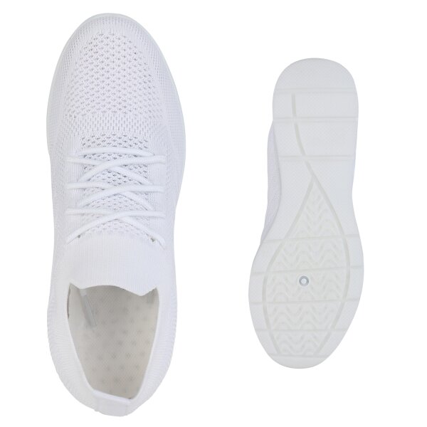 Stiefelparadies Damen Sneaker Wedges In Weiss