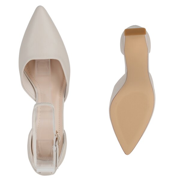 Stiefelparadies Damen Spitze Pumps In Beige