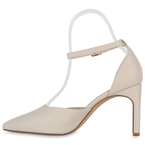 Stiefelparadies Damen Spitze Pumps in Beige