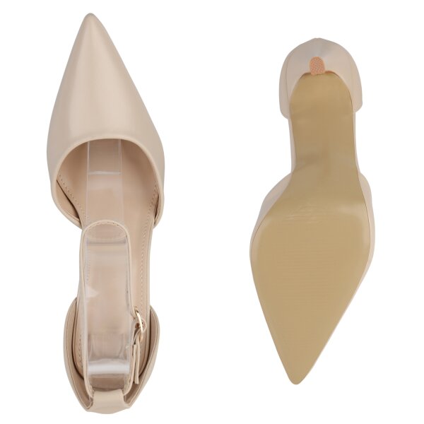 Stiefelparadies Damen Spitze Pumps In Beige
