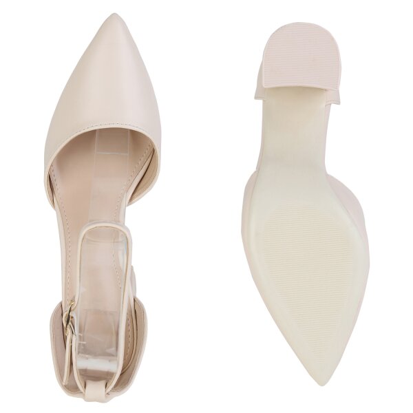 Stiefelparadies Damen Spitze Pumps In Beige