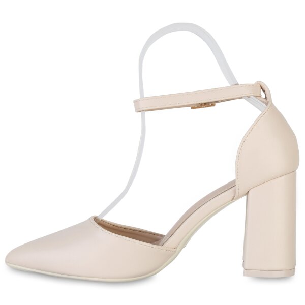 Stiefelparadies Damen Spitze Pumps in Beige
