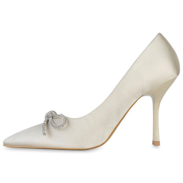 Stiefelparadies Damen Spitze Pumps in Blau