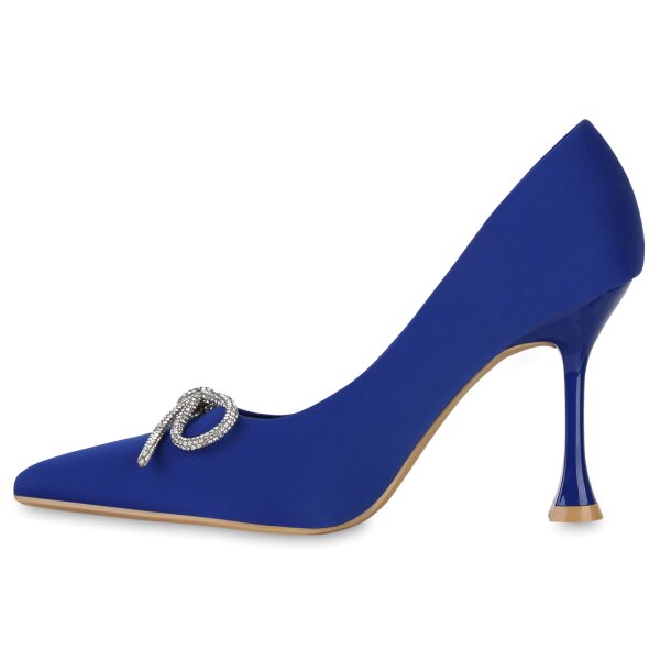 Stiefelparadies Damen Spitze Pumps in Blau