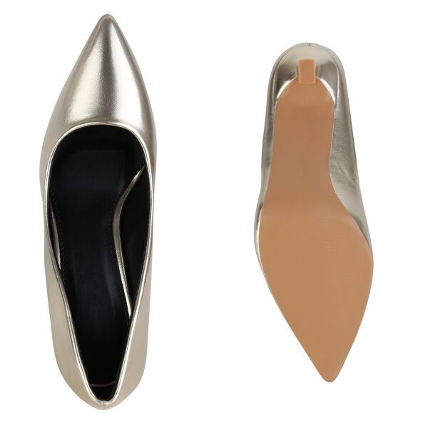 Stiefelparadies Damen Spitze Pumps In Gold