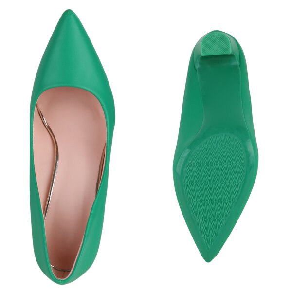 Stiefelparadies Damen Spitze Pumps In Grün