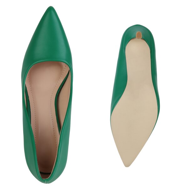 Stiefelparadies Damen Spitze Pumps In Grün