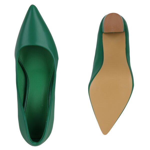 Stiefelparadies Damen Spitze Pumps In Grün