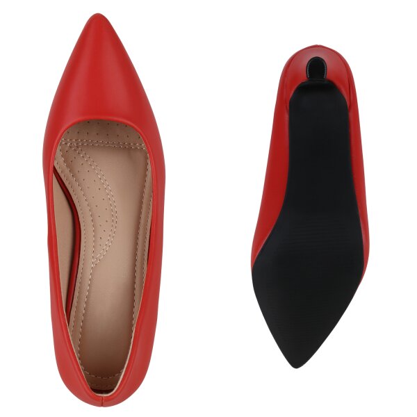 Stiefelparadies Damen Spitze Pumps In Rot