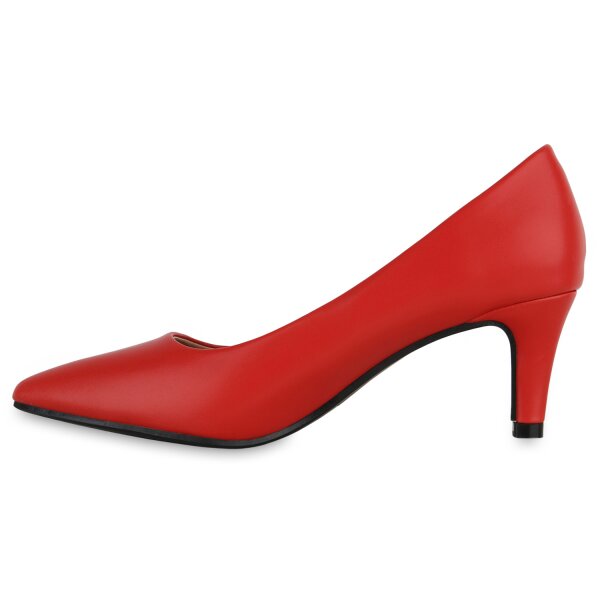 Stiefelparadies Damen Spitze Pumps in Rot