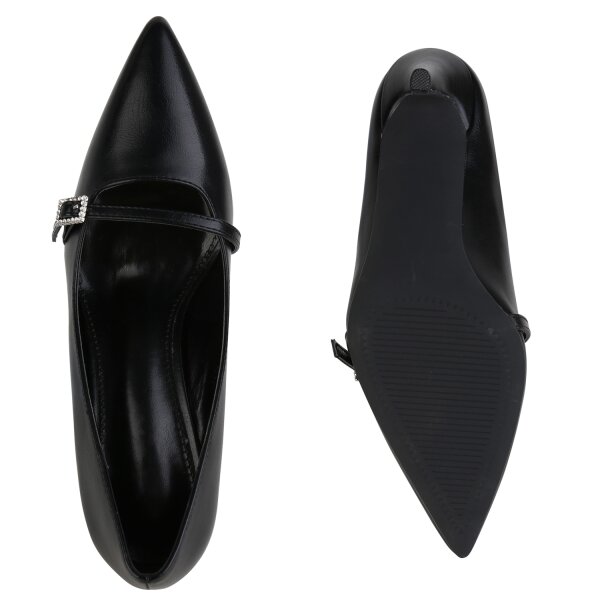 Stiefelparadies Damen Spitze Pumps In Schwarz