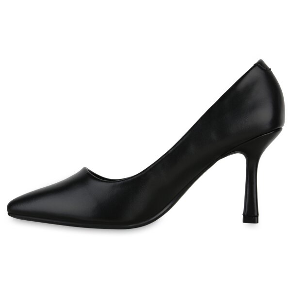 Stiefelparadies Damen Spitze Pumps in Schwarz