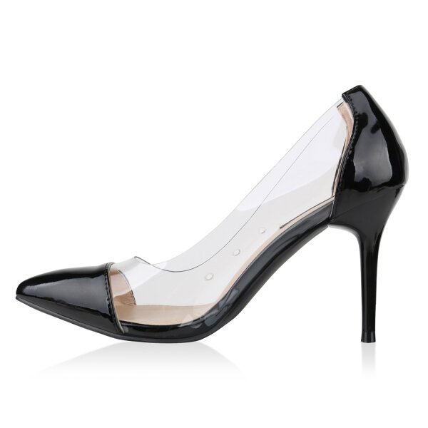 Stiefelparadies Damen Spitze Pumps in Schwarz