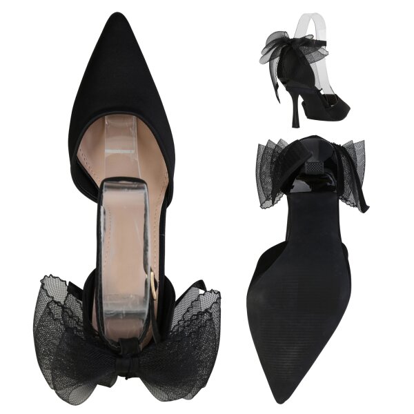 Stiefelparadies Damen Spitze Pumps In Schwarz