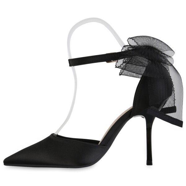 Stiefelparadies Damen Spitze Pumps in Schwarz