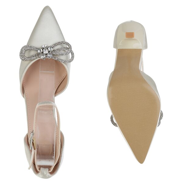 Stiefelparadies Damen Spitze Pumps In Schwarz