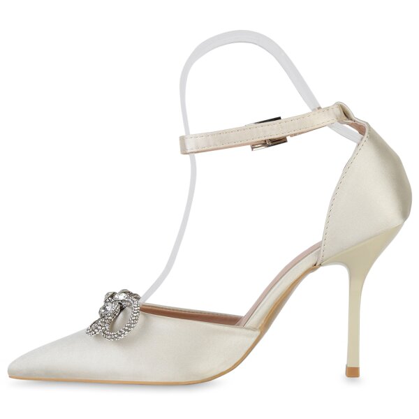 Stiefelparadies Damen Spitze Pumps in Schwarz